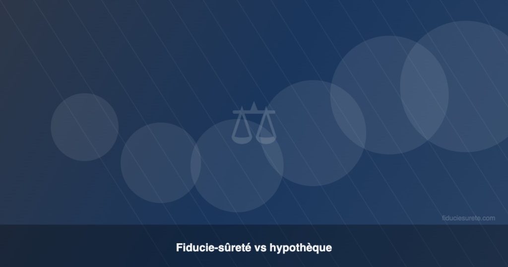 Comparaison fiducie-sûreté et hypothèque